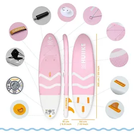 huiike Stand Up Paddling Board 305 x 84 x 15 cm Rosa