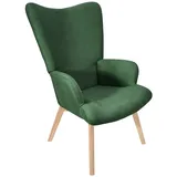 Svita Ohrensessel, Relaxsessel Armlehne Hoher Rücken Modern Dunkelgrpün