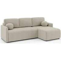 MEBLINI Schlafcouch mit Bettkasten - Kleines Ecksofa mit Schlaffunktion - Sofa mit Relaxfunktion und Kissen - Kleine Couch L-Form - Eckcouch - VESP... - Beige
