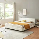 Corium Kunstlederbett Albacete 180x200cm Weiß