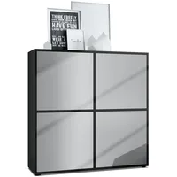 Vladon Highboard, Greige, 104x105.5x35.5 cm, Wohnzimmer, Kommoden & Sideboards,