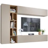 Mirjan24 Wohnwand, Kaschmir, Holzwerkstoff, 224x160x33 cm, Wohnzimmer, Wohnwände, Wohnwand-Sets