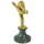 Casa Padrino Luxus Briefbeschwerer Skulptur Frau mit Flügeln Gold / Grün 7 x 8 x H. 16 cm - Elegante Bronze Figur mit Marmorsockel - Luxus Schreibtisch Deko Accessoires
