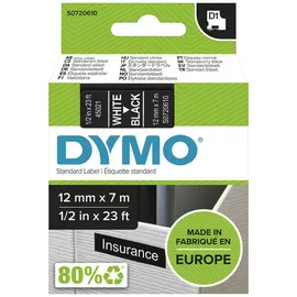 Dymo Schriftband 45021 Weiß auf Schwarz 12 mm x 7 m 1 St.