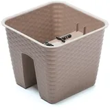 Rattan Balkonkasten Balkontopf Geländertopf Ratolla Mocca 28 cm