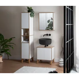 roba Morena Badschrank 32,5 x 195 x 0 cm Weiß/Eiche