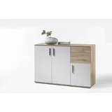 preisbrecher Kombikommode 120 cm Eiche / Weiß