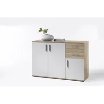 preisbrecher Kombikommode 120 cm Eiche / Weiß