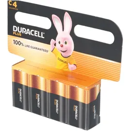 Duracell Plus C Batterien LR14, 4 Stück, Duracell Batterien C für Alltagsgeräte