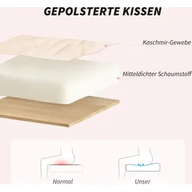 Homcom Bürostuhl Ergonomischer Schreibtischstuhl mit Armlehne, Wolle-Optik, Höhenverstellbarer Drehstuhl mit Wippfunktion, Cremeweiß - Weiß