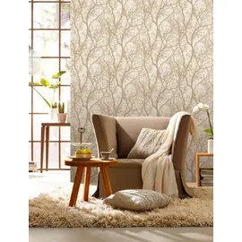 Rasch Textil Strukturtapete 0,32 m x 10 m 633245 beige/gold