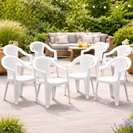 Mojawo Ischia Gartenstuhl 56 x 56 x 83 cm weiß 8 St.
