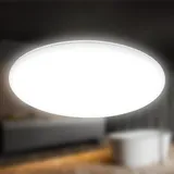 Briloner - LED Deckenlampe Bad mit indirektem Licht, Staub- Spritzwasserschutz, neutralweiß, Deckenleuchte, LED Panel, Badlampe, Badezimmerlampe, Küchenlampe, Feuchtraumleuchte, 29x5,5 cm, Weiß