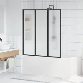 vidaXL Duschwand Schwarz 132 x 2 x 140 cm Aluminium und PP - Weiß