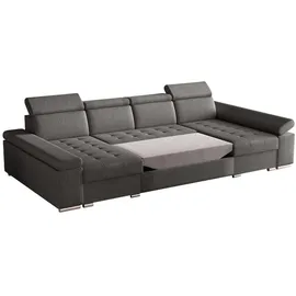 moeblo Möblo Wohnlandschaft Grau, 5-Sitzer, U-Form, 330x94x168 cm, Wohnzimmer, Sofas & Couches, Wohnlandschaften, Wohnlandschaften in U-Form