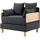 [en.casa] Schlafsessel Seinlus Polyester 81 x 88 x 68 cm Dunkelgrau mit Kissen