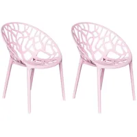 LC Garden Vomo Gartenstuhl Terassenstuhl Bistrostuhl Kunststoffstuhl Rosa Stapelstühle