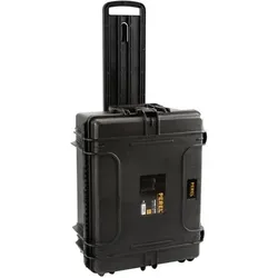 Perel Hartschalen-Koffer mit Trolley-Funktion, wasserdicht (IP67),Noppenschaumstoff, Rasterschaumstoff, 4 Schlösser, Polypropylen, schwarz, 604x473x283mm.