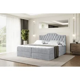 altdecor BOXBETT mit Matratze und Lattenrost, - VILA-1 - 160x200 cm - H4 - Hellgrau