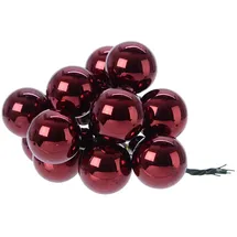 Christmas Decorations Kaemingk Weihnachtskugeln am Draht 2,5cm x 12 Stück Spiegelbeeren zum Basteln bordeaux
