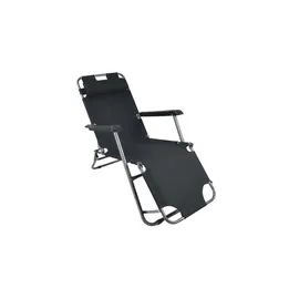 VCM Sonnenliege 153 x 60 x 27 cm Schwarz