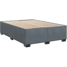 vidaXL Boxspringbett mit Matratze Dunkelgrau 140x200 cm Samt