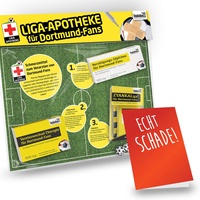 TOP-SELLER: zum Abschied | Witziges Geschenk für Kollege | Bundesliga Notfall-Set | 42 VEREINE | Überraschen + Lachen + Spaß | Die LIGApotheke für Dortmund-Fans