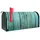 banjado Amerikanischer Briefkasten Grün 48x22x16cm US Mailbox Letterbox Postkasten Stahl Pulverbeschichtet Motiv Blaues Holz