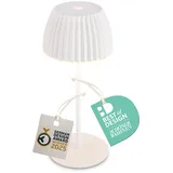 Briloner Riffle Mini LED Tischlampe kabellos IP44 mit Lichtkante, Touchdimmer, Akku tauschbar, Nachttischlampe, Leselampe, LED Lampe, Akku Lampe, German Design Award Winner 2025, 8,5x20 cm, Weiß