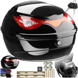 Tectake tectake® Motorradkoffer, Volumen 22 l, für Mofas, Roller, Motorräder und Quads, großer Reflektor