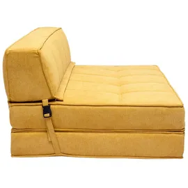 miliboo Schlafcouch Polyester 2-Sitzer Senfgelb
