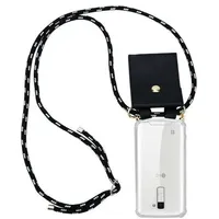 Cadorabo Hülle für LG K10 2016 Schutzhülle in Schwarz Handy Kette Silikon Kordel abnehmbares Etui