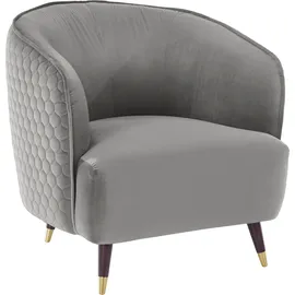 Home Affaire Sessel HOME AFFAIRE "Oradea Cocktailsessel", grau (hellgrau), B:85cm H:78cm T:87cm, Samtoptik (100% Polyester), Sessel, Sessel, mit eleganter Steppung auf Rückseite der Rückenlehne