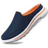 Herren-Hausschuhe, Outdoor-Pantoletten, Clog-Hausschuhe mit Netzoberfläche, atmungsaktive Slip-on-Schuhe, lässige Hausschuhe für Herren (Farbe : Dark Blue, Size : 47) - 47 EU
