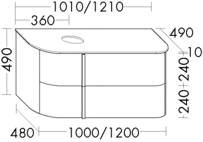 Burgbad Waschtischunterschrank Lavo 2.0 490x1210x495 Eisblau Softmatt, SFZY121LF5046 SFZY121LF5046