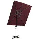 vidaXL Ampelschirm mit Lüftung 250 x 250 cm bordeauxrot