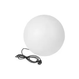 Perel Kugelleuchte, mit Erdspieß, Ø45cm Ø 45 cm, E27-Fassung, IP65, weiß