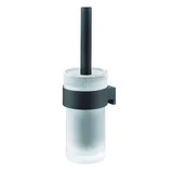 Tiger Toilettenbürste mit gefrostetem Glasbehälter, Edelstahl, Schwarz-matt