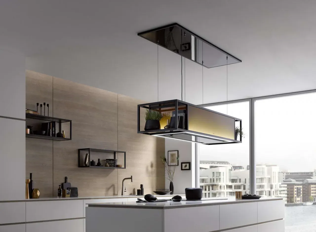 Deckenlifthaube Skyline Frame Inselhaube Umlufthaube mit Umluftfilter