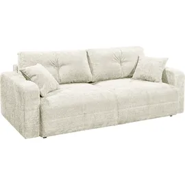 ed exciting design "Bullet", beige (creme), B:235cm H:88cm T:120cm, 95% Polyester, 5% Polyamide, Sofas, Schlafsofa, mit Bettkasten & 2 Zierkissen