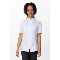 Chef Works® Damenkochjacke ARCADIA Flex Serie nachhaltig, Reisverschluss, Weiß, Größe M