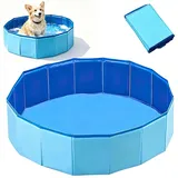 NICEWAT Hundepool für Große & Kleine Hunde, 50 x 10 cm Faltbarer Hunde Planschbecken, Stabile Hundebadewanne, Tragbare Rutschfestes Hundeplanschbecken für Große Mittelgroß Kleine