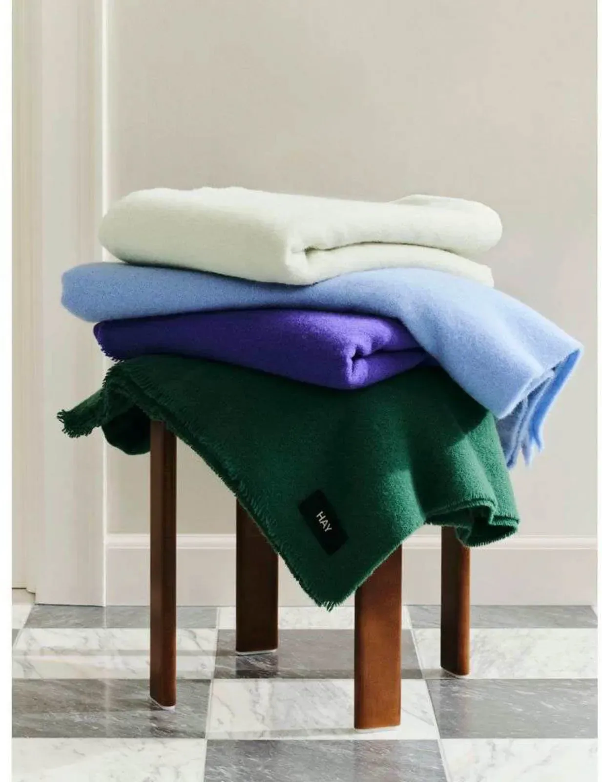 Plaids HAY, Grau, für Wohnzimmer, Stoff / Textil - 180 - 130