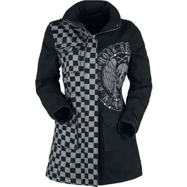 Rock Rebel by EMP Damen schwarz/graue Jacke mit Nieten und Print S - S