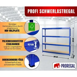 Proregal Schwerlastregal Stahl 180x200x45 cm blau unbestückt