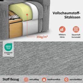 MCombo Relaxsessel 7102 Stoff 0 x 0 x 0 cm Grau mit Aufstehhilfe, Liegefunktion, Massage- und Wärmefunktion