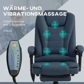 Vinsetto Chefsessel Kunstleder Blau