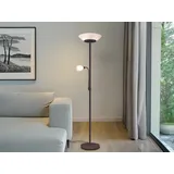 Reality Leuchten - Deckenfluter Gerry Mit Flex Leselampe, Rostoptik & Glas Weiß, Höhe 180cm