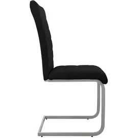 ML-Design Esszimmerstühle 4er Set Schwarz Schwingstuhl Freischwinger mit hoher Rückenlehne Kunstleder