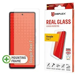 DISPLEX Panzerglas (10H, 2D) für Google Pixel 7, Eco-Montagerahmen, kratzer-resistent